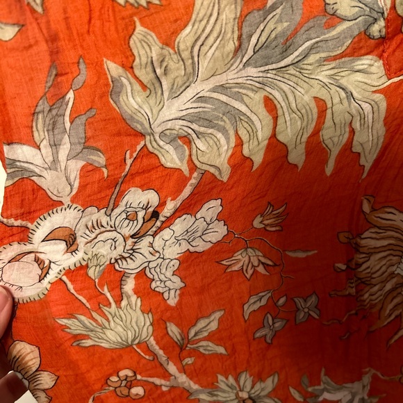 This is a Beautiful floral🌼 orange and white  print, midi dress size XL - Picture 8 of 11